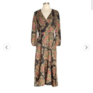 J CREW Point Sur Long Sleeve
Paisley Maxi Dress  size 2